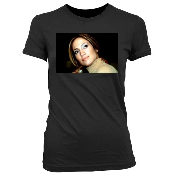 Jennifer Lopez Women's Junior Cut Crewneck T-Shirt