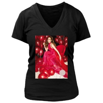 Jennifer Lopez Women's Deep V-Neck TShirt