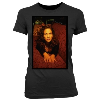 Jennifer Lopez Women's Junior Cut Crewneck T-Shirt