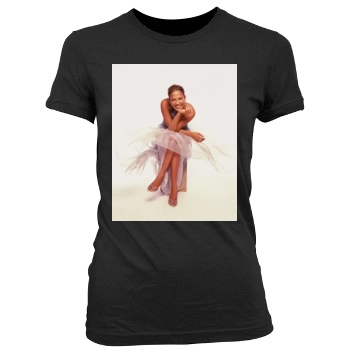 Jennifer Lopez Women's Junior Cut Crewneck T-Shirt