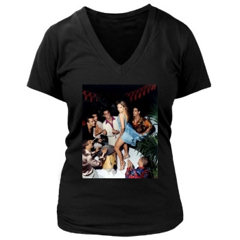 Jennifer Lopez Women's Deep V-Neck TShirt