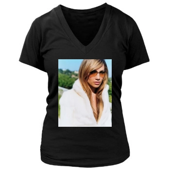 Jennifer Lopez Women's Deep V-Neck TShirt