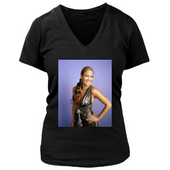 Jennifer Lopez Women's Deep V-Neck TShirt