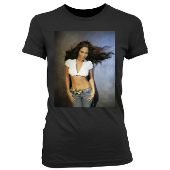 Jennifer Lopez Women's Junior Cut Crewneck T-Shirt