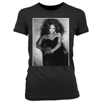 Jennifer Lopez Women's Junior Cut Crewneck T-Shirt