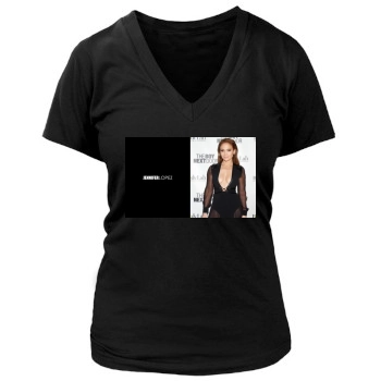 Jennifer Lopez Women's Deep V-Neck TShirt