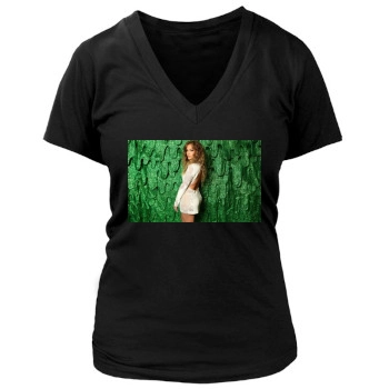 Jennifer Lopez Women's Deep V-Neck TShirt