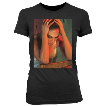 Jennifer Lopez Women's Junior Cut Crewneck T-Shirt