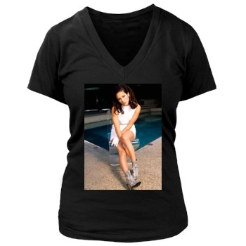 Jennifer Lopez Women's Deep V-Neck TShirt