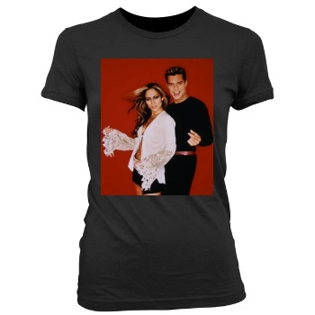 Jennifer Lopez Women's Junior Cut Crewneck T-Shirt