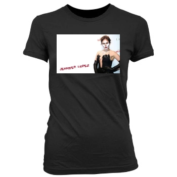 Jennifer Lopez Women's Junior Cut Crewneck T-Shirt