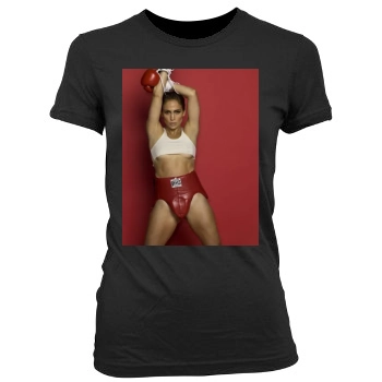 Jennifer Lopez Women's Junior Cut Crewneck T-Shirt