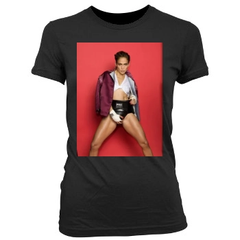 Jennifer Lopez Women's Junior Cut Crewneck T-Shirt