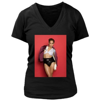 Jennifer Lopez Women's Deep V-Neck TShirt