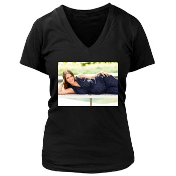 Jennifer Love Hewitt Women's Deep V-Neck TShirt