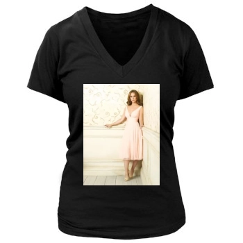 Jennifer Love Hewitt Women's Deep V-Neck TShirt