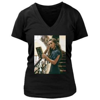 Jennifer Love Hewitt Women's Deep V-Neck TShirt