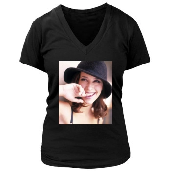 Jennifer Love Hewitt Women's Deep V-Neck TShirt