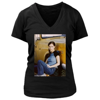 Jennifer Love Hewitt Women's Deep V-Neck TShirt