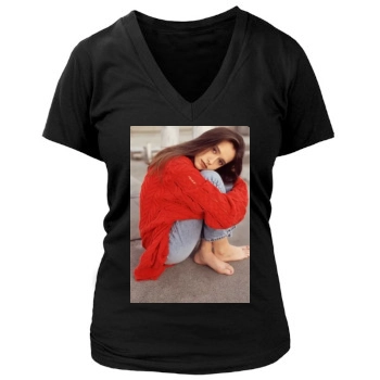 Jennifer Love Hewitt Women's Deep V-Neck TShirt