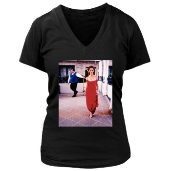 Jennifer Love Hewitt Women's Deep V-Neck TShirt