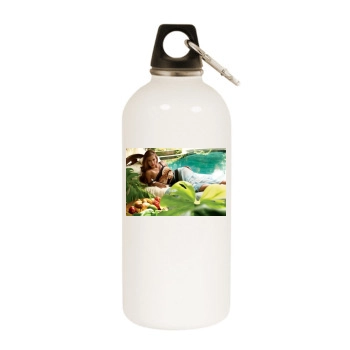 Jessica Alba White Water Bottle With Carabiner