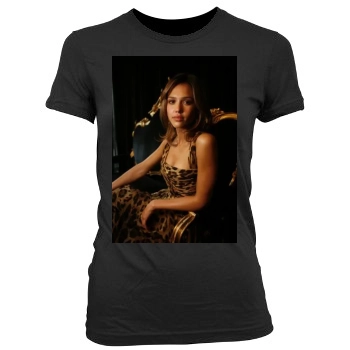 Jessica Alba Women's Junior Cut Crewneck T-Shirt