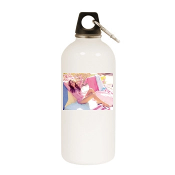 Jessica Alba White Water Bottle With Carabiner