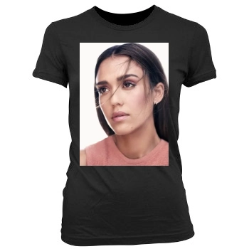 Jessica Alba Women's Junior Cut Crewneck T-Shirt