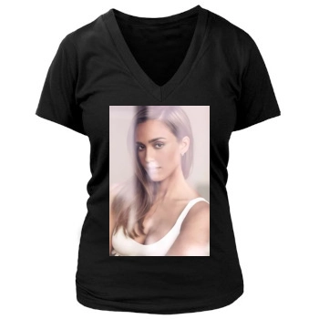 Jessica Alba Women's Deep V-Neck TShirt