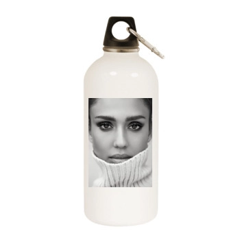 Jessica Alba White Water Bottle With Carabiner