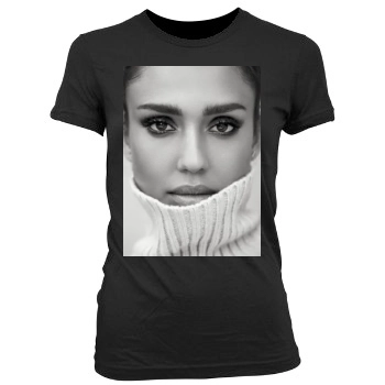 Jessica Alba Women's Junior Cut Crewneck T-Shirt