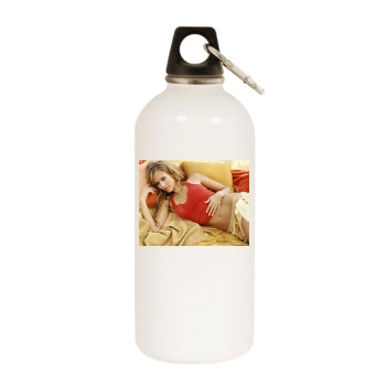 Jessica Alba White Water Bottle With Carabiner