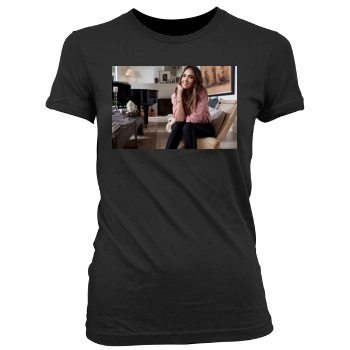 Jessica Alba Women's Junior Cut Crewneck T-Shirt