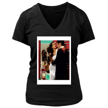 Jessica Alba Women's Deep V-Neck TShirt