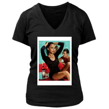 Jessica Alba Women's Deep V-Neck TShirt