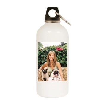 Jessica Alba White Water Bottle With Carabiner