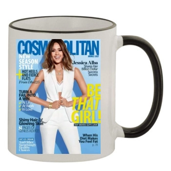 Jessica Alba 11oz Colored Rim & Handle Mug