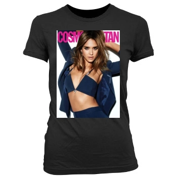 Jessica Alba Women's Junior Cut Crewneck T-Shirt