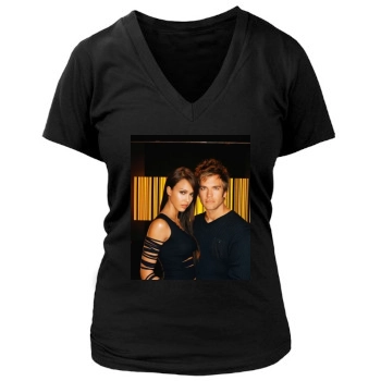 Jessica Alba Women's Deep V-Neck TShirt