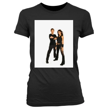 Jessica Alba Women's Junior Cut Crewneck T-Shirt