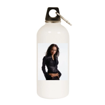 Jessica Alba White Water Bottle With Carabiner