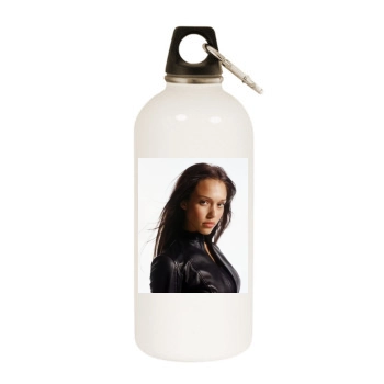 Jessica Alba White Water Bottle With Carabiner