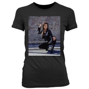 Jessica Alba Women's Junior Cut Crewneck T-Shirt