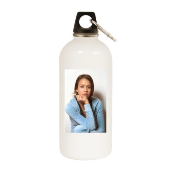 Jessica Alba White Water Bottle With Carabiner