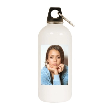 Jessica Alba White Water Bottle With Carabiner