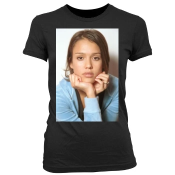 Jessica Alba Women's Junior Cut Crewneck T-Shirt