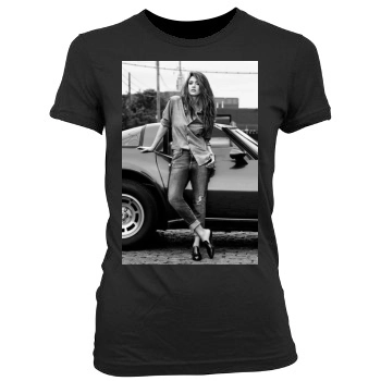 Jessica Alba Women's Junior Cut Crewneck T-Shirt