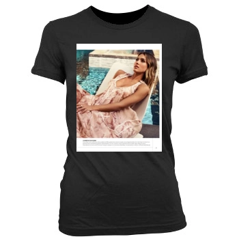 Jessica Alba Women's Junior Cut Crewneck T-Shirt