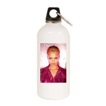 Jessica Alba White Water Bottle With Carabiner